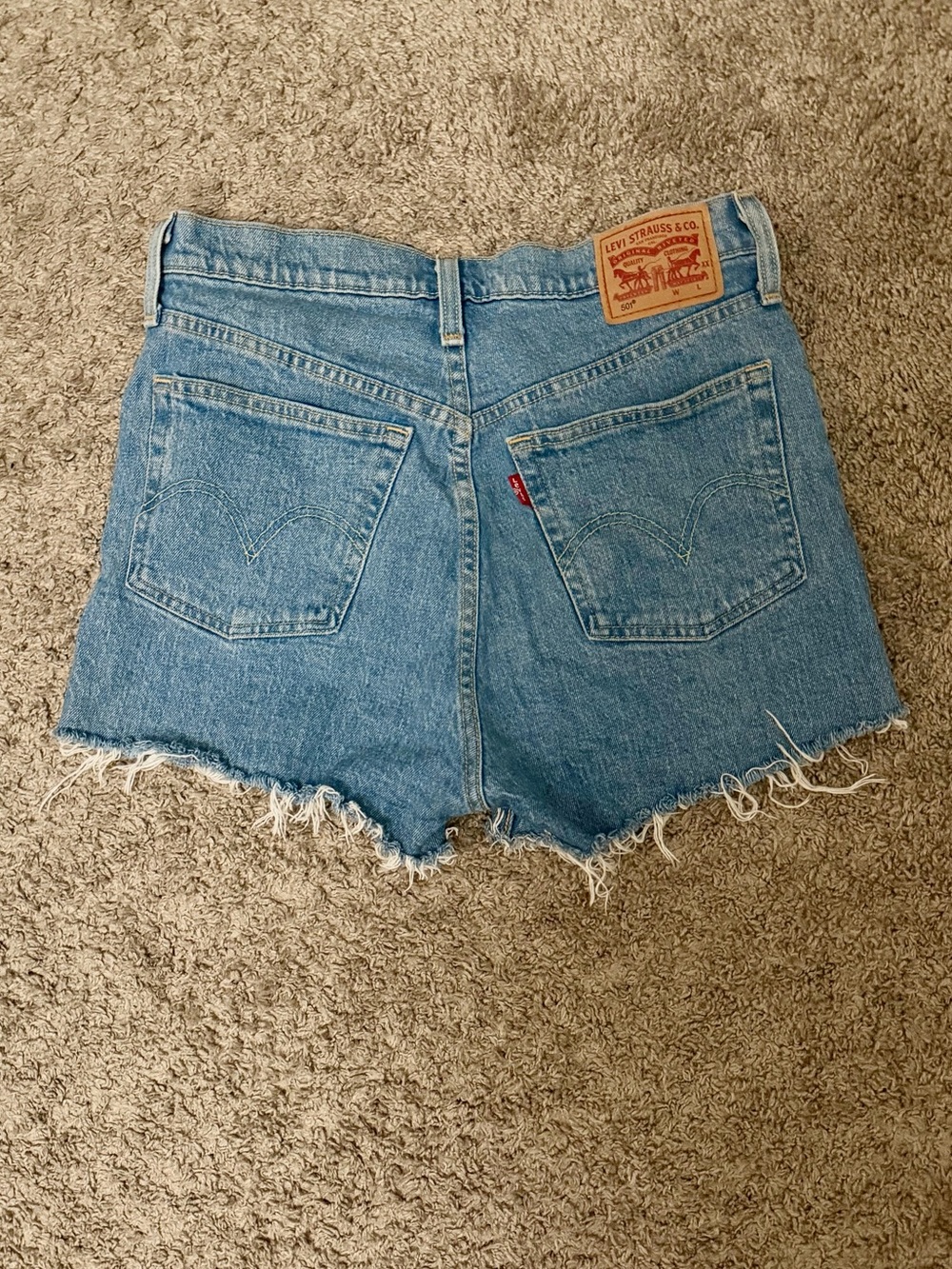 Levi’s 501 High Rise Cutoff Shorts - Medium Wash - Picture 3 of 10